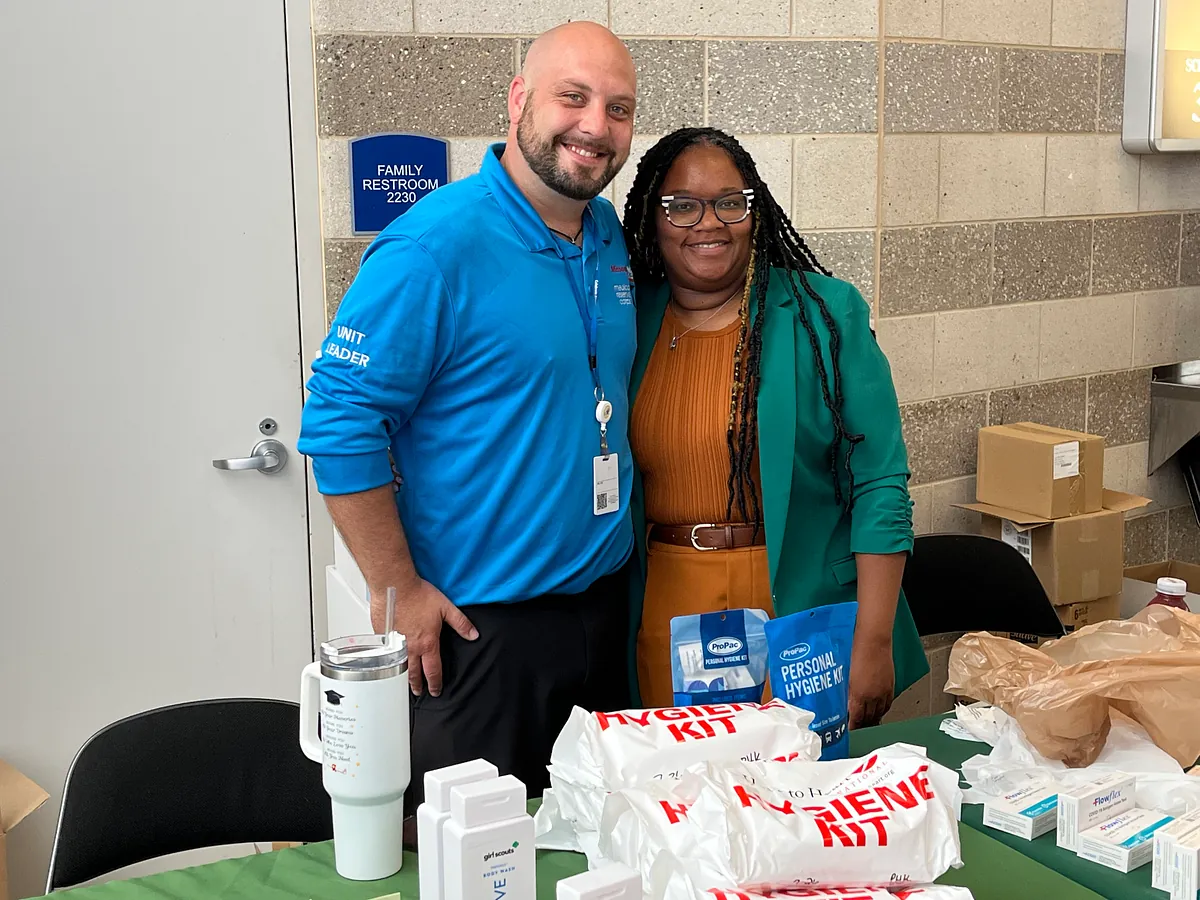 MRC coordinator, Jesse DeVillier, loading supplies donated from Cooper County MRC to victims of St. Louis at the Disaster Assistance Center.